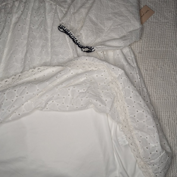 Black Tapeâ•‘White Eyelet Babydoll Dressâ•‘Size XL - Picture 4 of 8